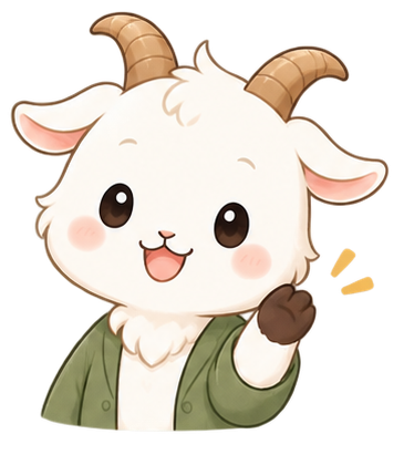 いつでもお待ちしてます、と看板を持つやぎさんの相談部屋のキャラクター